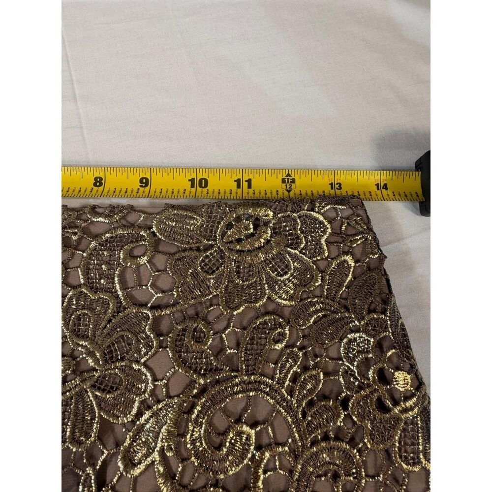 White-house-black-market Women's Brown and Gold Skirt - Picture 2 of 6
